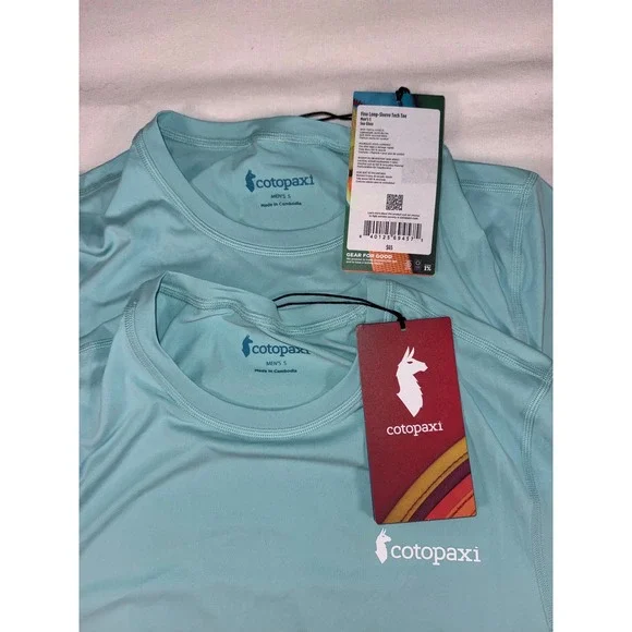 NWT Lot of 2 Cotopaxi Fino Long Sleeve Tech Mens S Small Sea Glass Blue Recycled - Picture 1 of 7